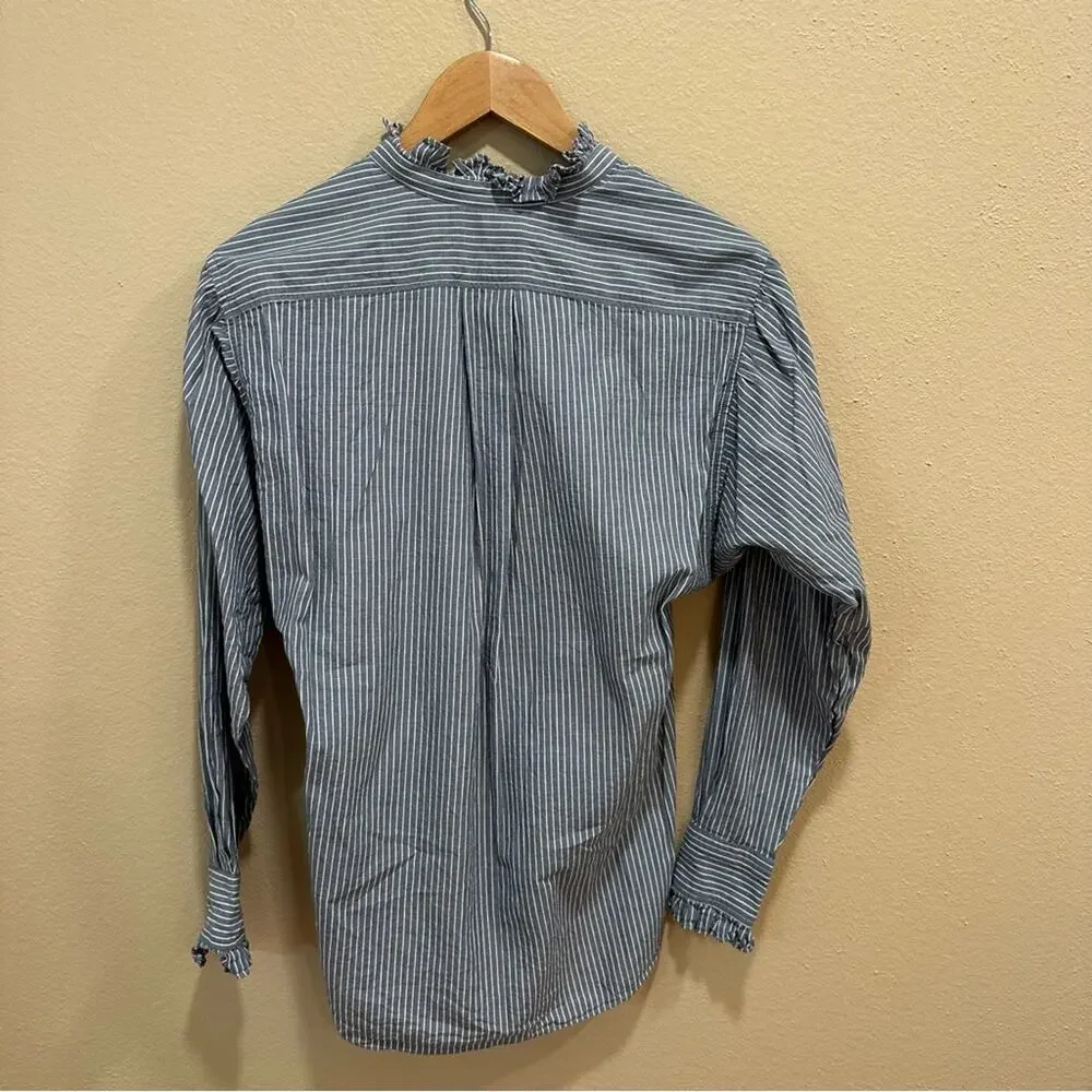 Isabel Marant Etoile Blue White Striped Blouse Top Small